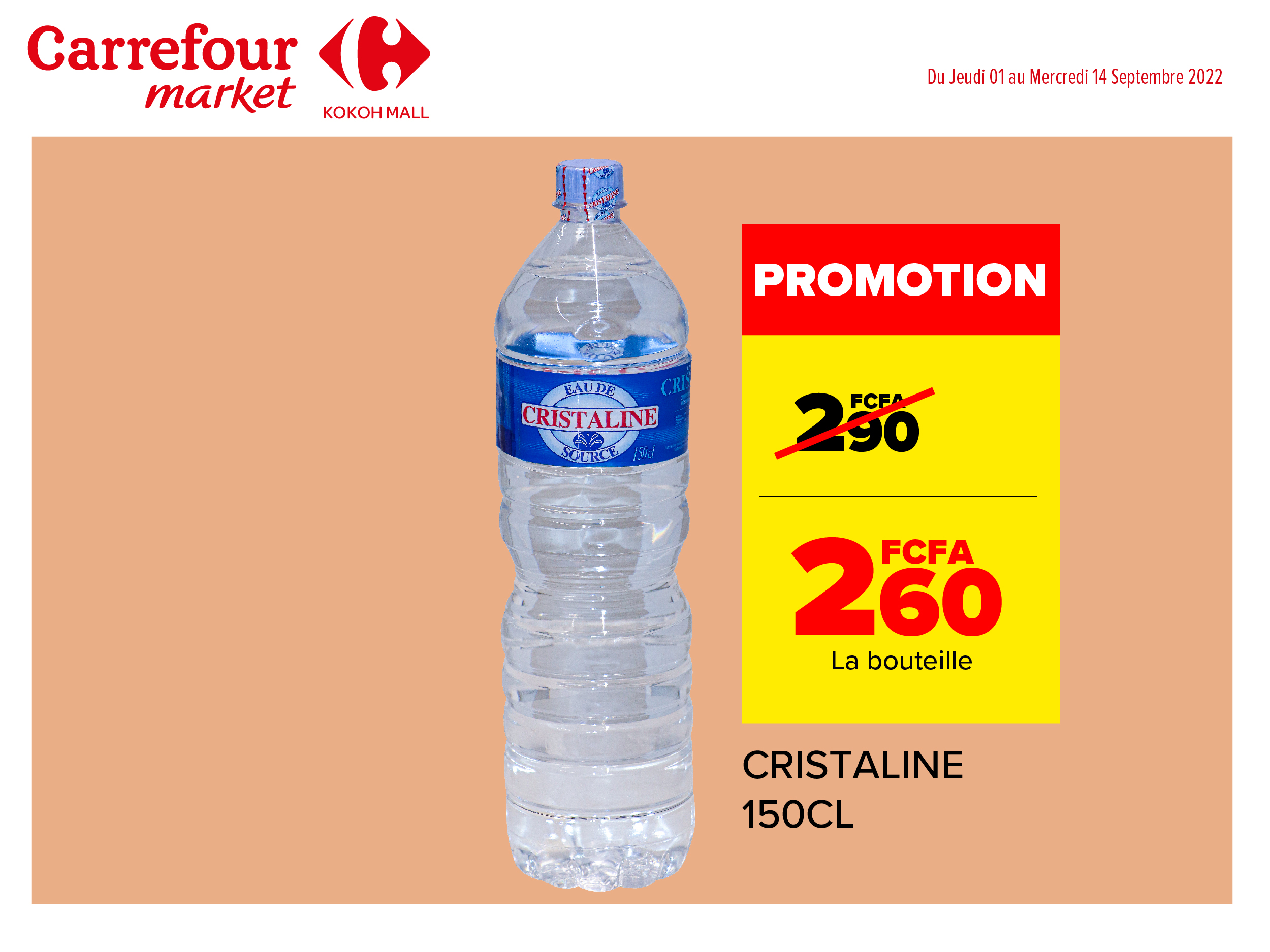 Bouteille d'eau 1.5l Cristaline - Carrefour Côte d'Ivoire