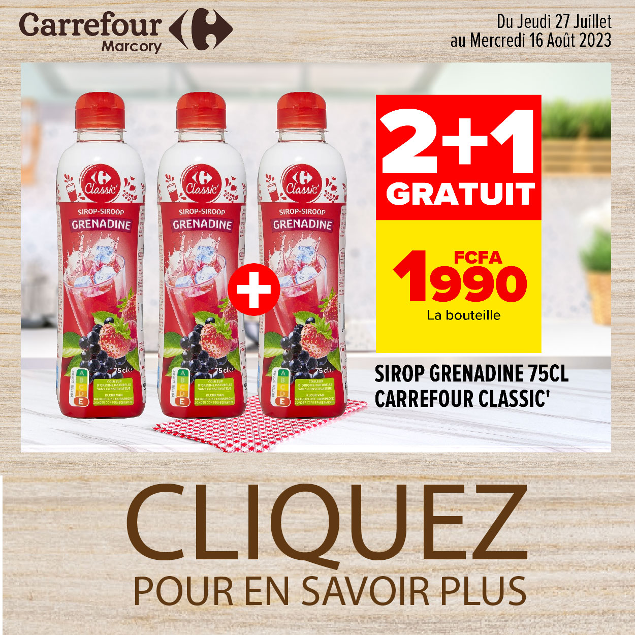 Sirop grenadine 75CL - Carrefour Côte d'Ivoire