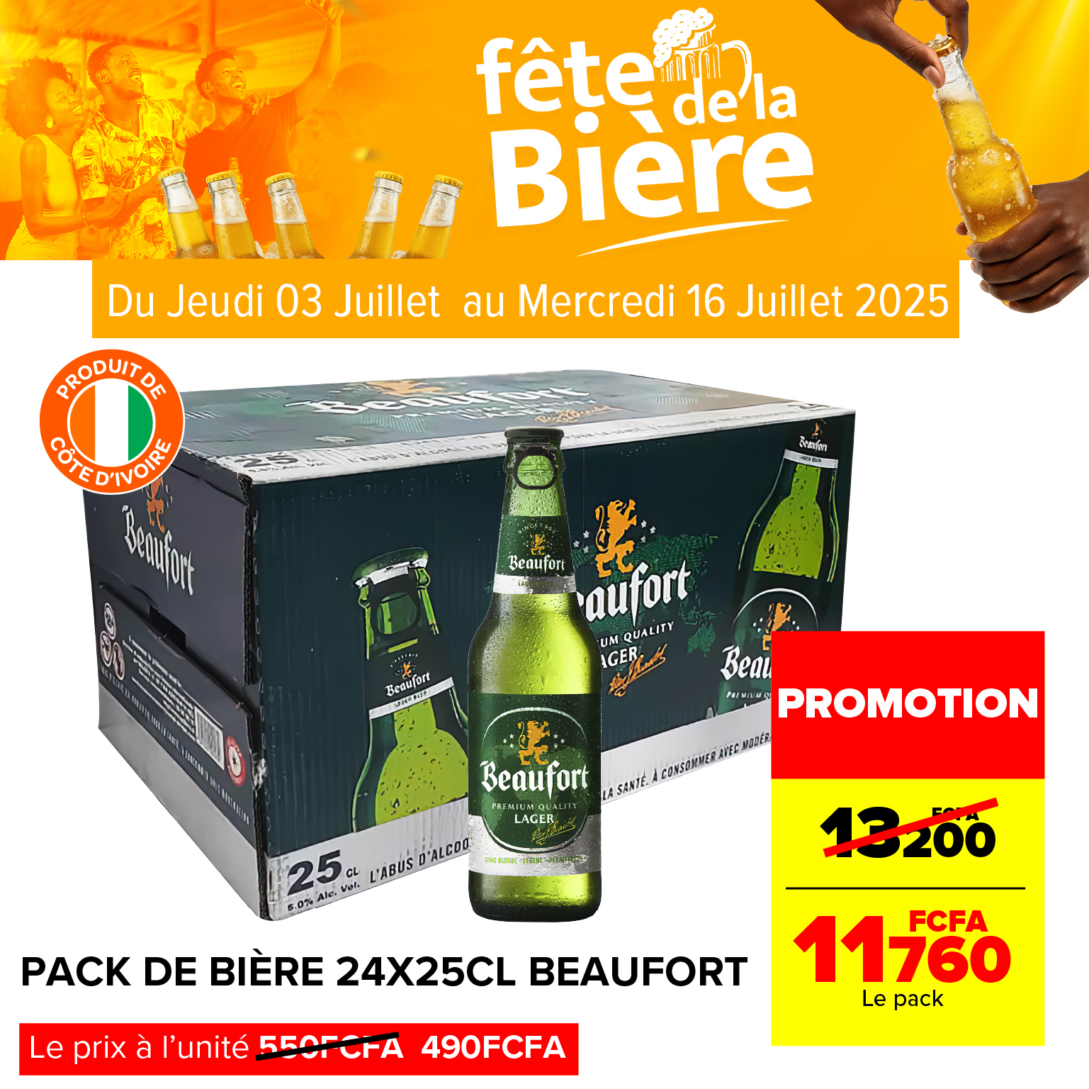 Pack de Bière 24x25CL Beaufort - Carrefour Côte d'Ivoire